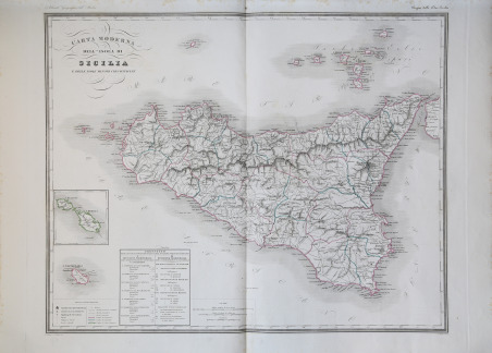 Carta Moderna dell'Isola di Sicilia