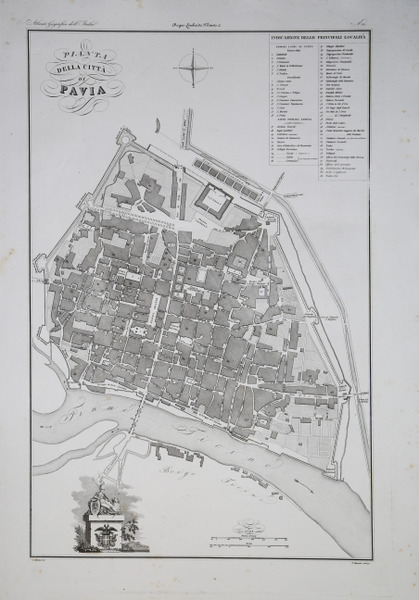 Pianta della Città di Pavia