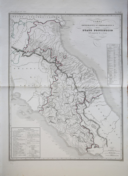 Carta orografica e Idrografica dello Stato Pontificio