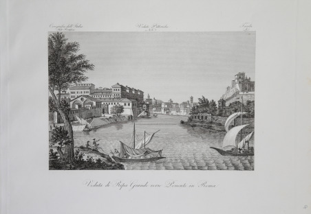 Veduta di Ripa Grande verso Ponente in Roma