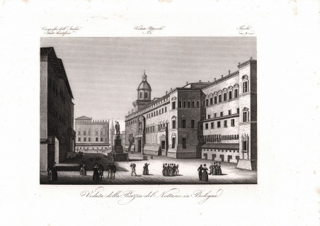 Veduta della Piazza del Nettuno in Bologna