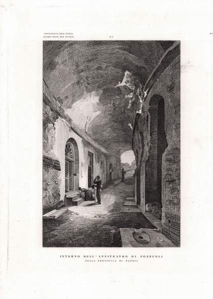 Interno dell'Anfiteatro di Pozzuoli nella Provincia di Napoli