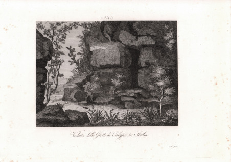 Veduta delle Grotte di Calypso in Sicilia