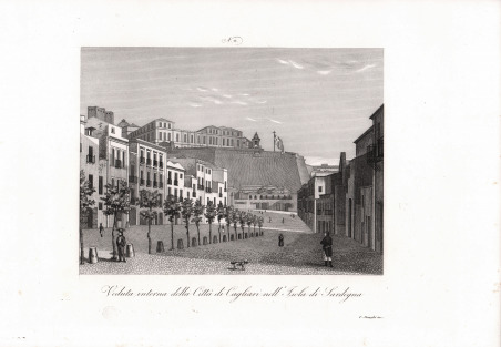 Veduta interna della Città di Cagliari nell'Isola di Sardegna