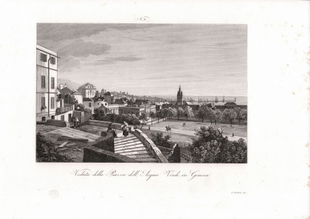 Veduta della Piazza dell'Acqua Verde in Genova