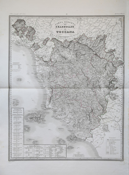 Carta Moderna del Granducato di Toscana