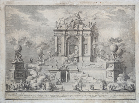 Disegno della Prima Machina rappresentante un magnifico Arco.