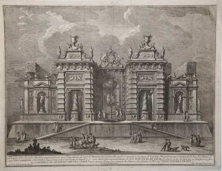 Disegno della Seconda Machina rappresentante una Villa adorna di Antichi …