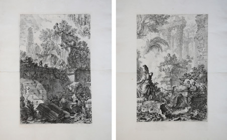 Frontespizio con statua della Minerva - Prova di stampa del …