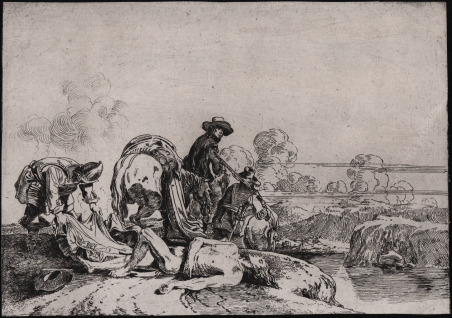 Paesaggio con soldati che depredano un cadavere