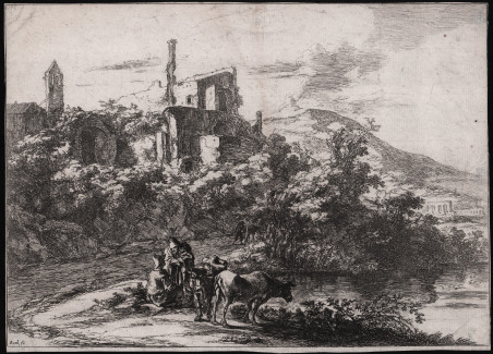 Due mucche nei pressi del fiume, Tivoli