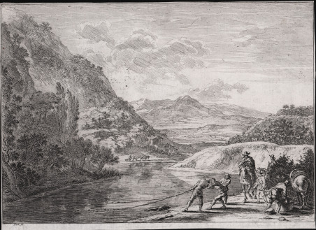 Pescatori sul Tevere, vicino al Monte Soratte