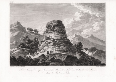 Pic volcanique composé par couches alternatives de Laves & de …