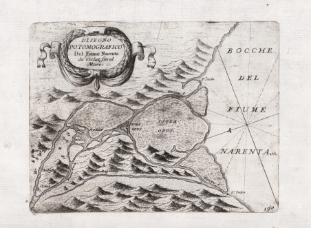 Disegno Potomografico Del Fiume Narenta da Ciclut fin al Mare