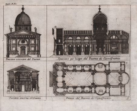 Facciata esteriore del Duomo / Spaccato per lungo del Duomo …