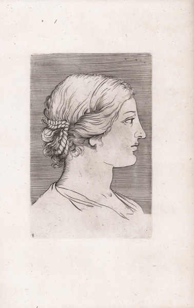 Una testa di donna vista di profilo e girata verso …