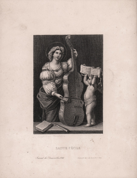 Santa Cecilia suona il violoncello