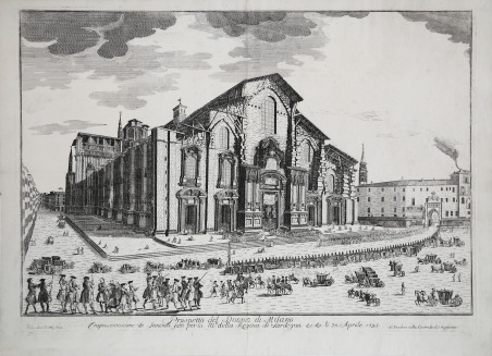 Prospetto del Duomo di Milano e rapresentazione de Funerali fatti …