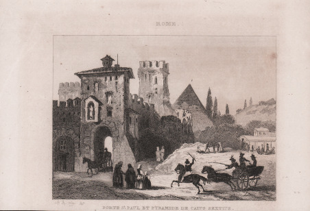 Rome. Porte St. Paul et Pyramide de Caius Sextius