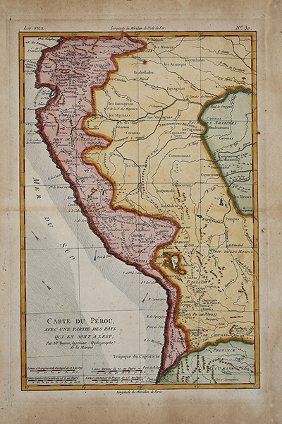 Carte du Pérou avec une partie des Pays qui en …