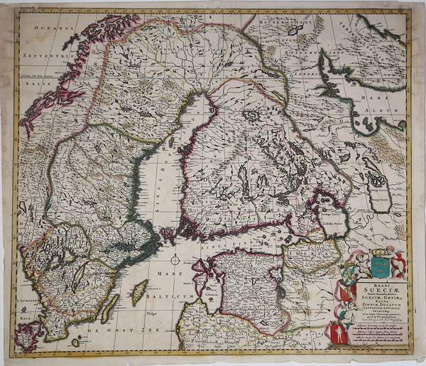 Regni Sueciae Tabula Generalis, divisa in Sueciae, Gotiae Regna Finniae …