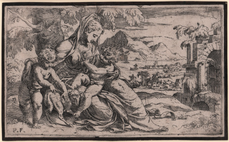 Paesaggio con Madonna e Bambino