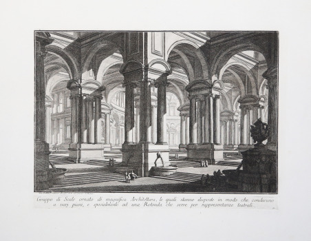 Gruppo di Scale ornato di magnifica Architettura.