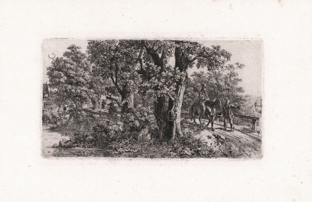 Un uomo a cavallo chiede la strada