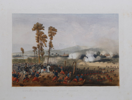 Battaglia di Palestro - Il Re Vittorio Emanuele alla testa …