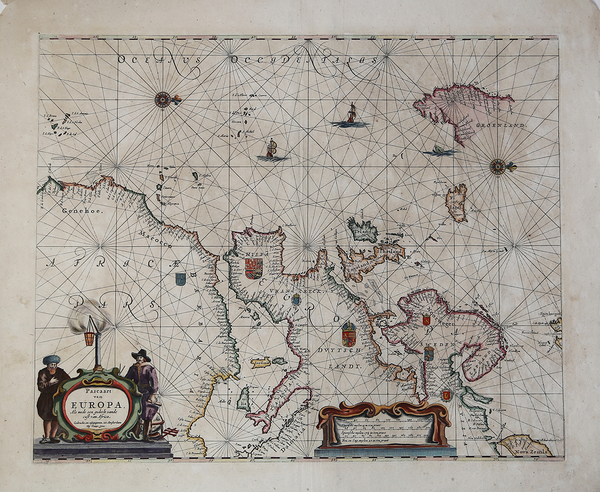 Pascaart van Europa, Als mede een gedeelt vande cust von …