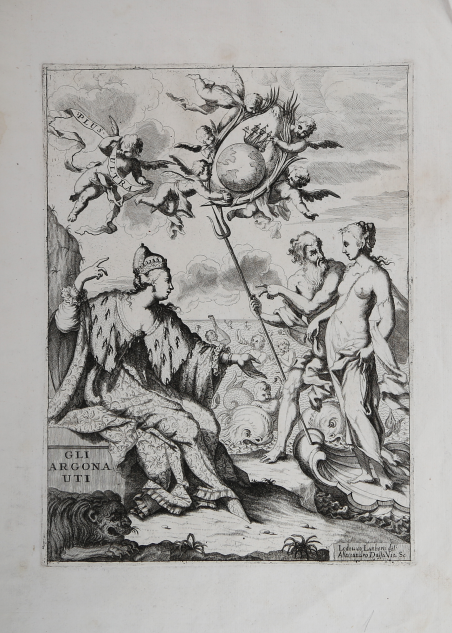 Allegoria di Venezia con corno ducale, Nettuno e Antifride sulla …