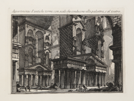 Appartenenze d'antiche terme con scale che conducono alla palestra e …