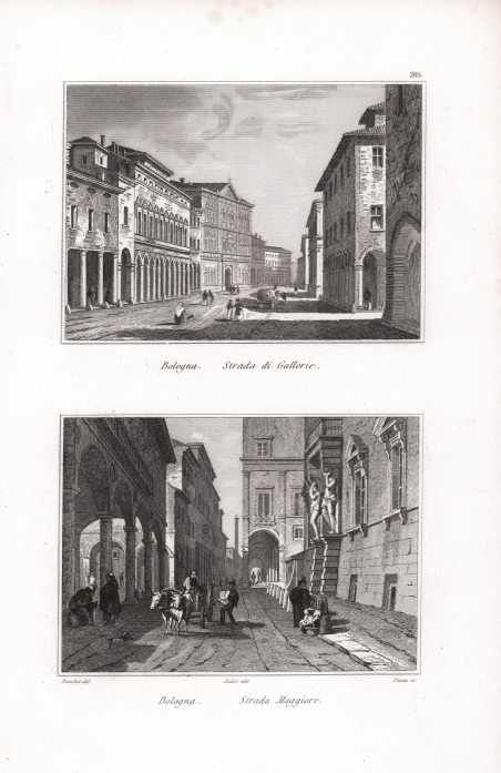 Bologna. Strada di Gallerie. / Bologna Strada Maggiore.