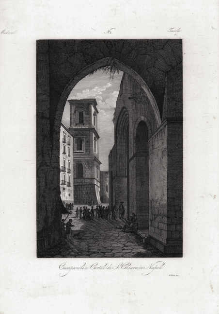 Campanile e Cortile di S. Chiara in Napoli