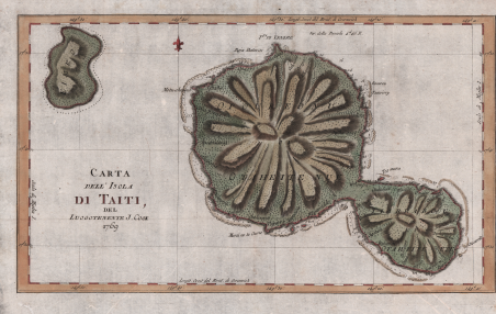 Carta dell'Isola di Taiti, del Luogotenente J. Cook