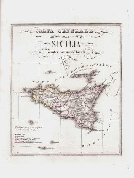 Carta Generale della Sicilia avanti il dominio de' Romani