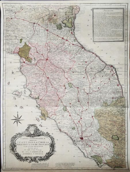 Carta Geografica dello Stato della Chiesa Granducato di Toscana e …