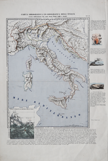 Carta Idrografica ed Orografica dell'Italia ossia indicazione dei suoi mari …