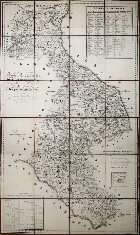 Carta Topografica dello Stato Pontificio alle Tre Legazioni di Bologna, …