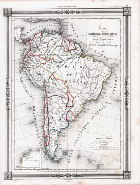 Carte de l'Amérique Méridionale.