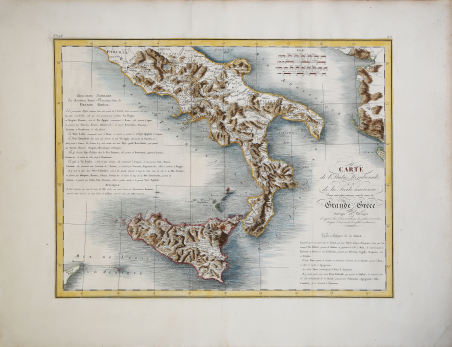 Carte de l'Italie Méridionale et de la Sicile ancienne…