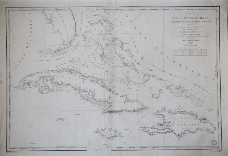 Carte Des Grandes Antilles (Cuba, Haiti, Jamaique, Archipel De Bahama)