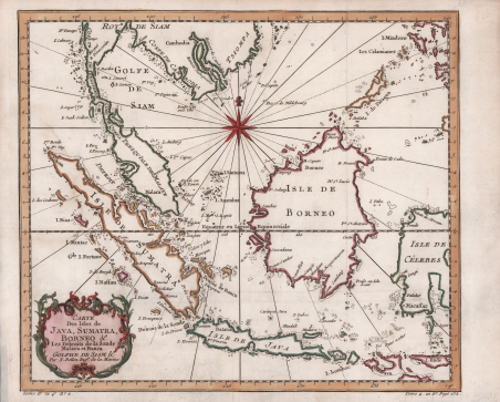 Carte Des Isles de Java, Sumatra, Borneo Les DÃ¨troits de …