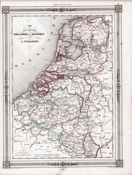 Carte des Royaumes de Hollande e Belgique