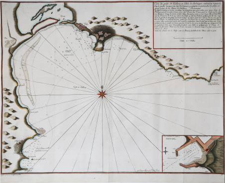 Carte du golfe de Caillery en l'Ilse de Sardaigne.