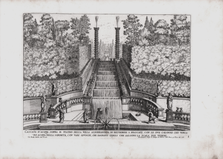 Cascata d'Acqua, sopra il Teatro della Villa Aldobrandina di Belvedere …