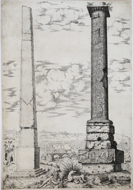 Colonna Antonina e obelisco del Mausoleo d'Augusto