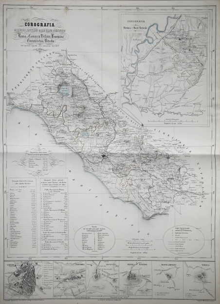 Corografia di Cinque Province dello Stato Pontificio Roma e Comarca …