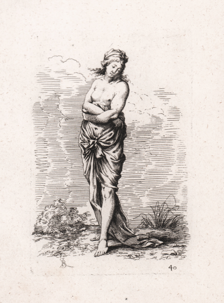 Donna seminuda, cammina verso sinistra