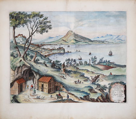 Elegantissimus ad mare Tirrenum ex monte Pausilipo Neapolis et Vesuvii